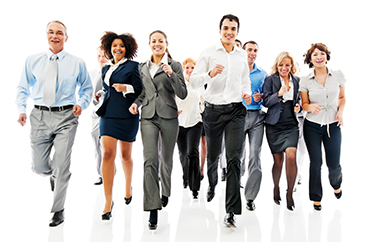 Business people running