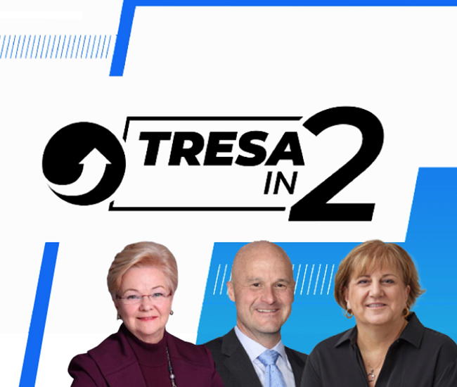TRESA Phase 2 header with Margaret Goulay, Ray Ferris and Angela Asadoorian